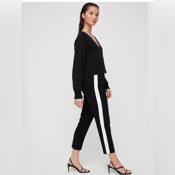 -Babaton Conan Pants black with white stripe size 8 - Picture 2 of 11